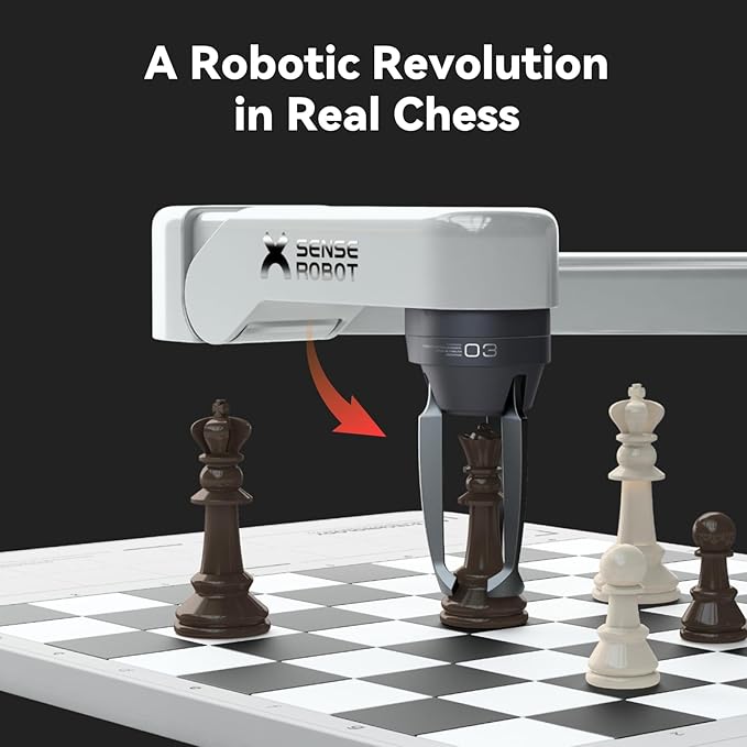 AI Chess Robot with Robotic Arm Electronic Computer Chess Board– 25 AI Levels, 1200+ Exercises, Endgame Trainer, Classic Game Replay
