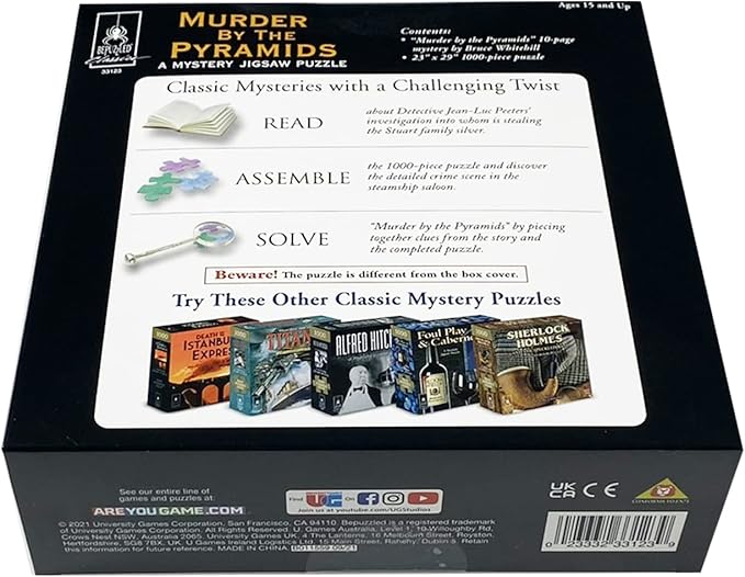 Murder Mystery Party, Classic Mystery Jigsaw Puzzle, Murder by The Pyramids, 1,000 Piece Jigsaw Puzzle