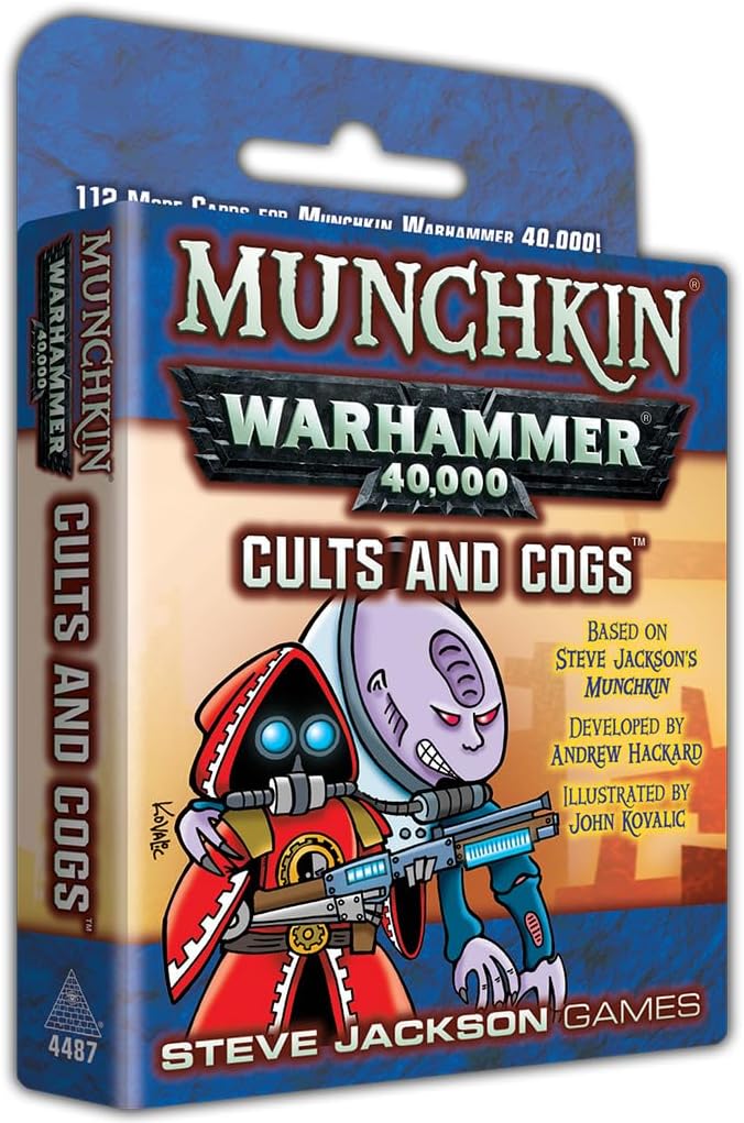 Steve Jackson Games Munchkin Warhammer 40,000: Cults and Cogs Card Game (Expansion) | 112 Cards | Adult, Kids, & Family | Fantasy Adventure RPG | Ages 10+ | 3-6 Players | Avg Play Time 120 Min
