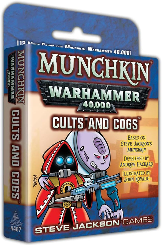 Steve Jackson Games Munchkin Warhammer 40,000: Cults and Cogs Card Game (Expansion) | 112 Cards | Adult, Kids, & Family | Fantasy Adventure RPG | Ages 10+ | 3-6 Players | Avg Play Time 120 Min