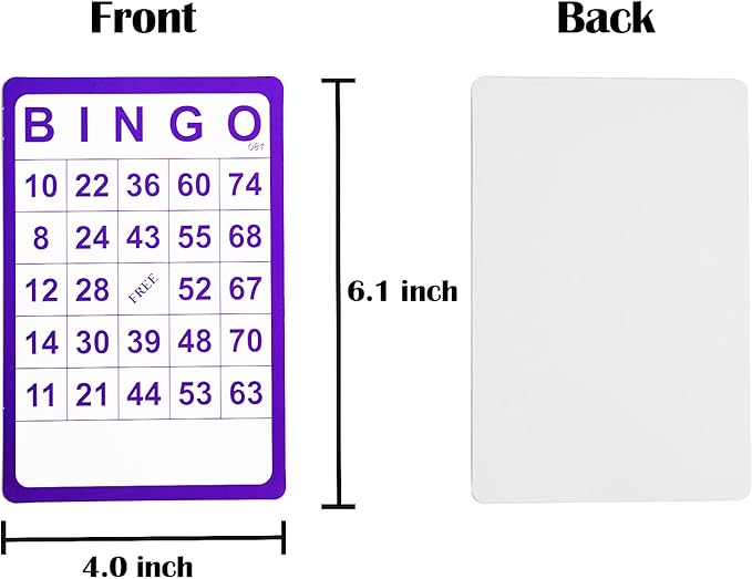 Yuanhe 100 Bingo Cards Resuable Bingo Paper Game Cardstock Bulk, 5 Colors