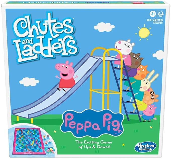Hasbro Gaming Chutes and Ladders: Peppa Pig Edition Board Game for Kids Ages 3 and Up, Preschool Games for 2-4 Players