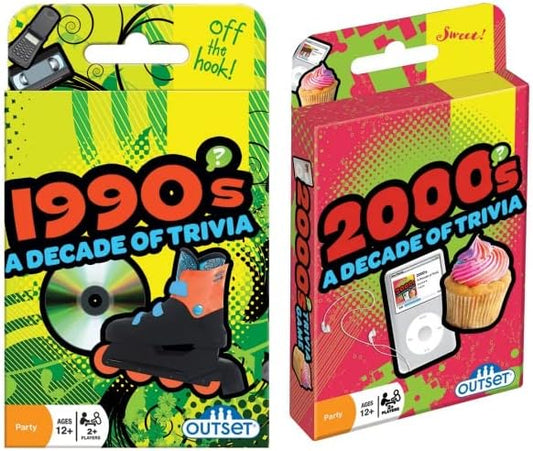 Outset Media A Decade of Trivia Game - 1990's and 2000's Travel Card Pack - for Ages 12 and up