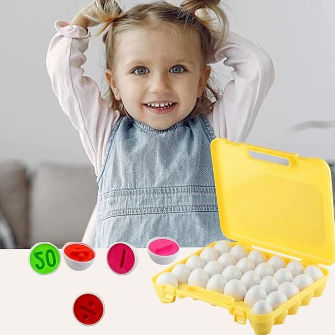 Dimple 26 Match & Play Number and Math Egg Toy with Holder – STEM Educational Eggs, Number & Arithmetic Recognition, Color Sorting Puzzle, Easter Toys, Learning Gift for Kids & Toddlers