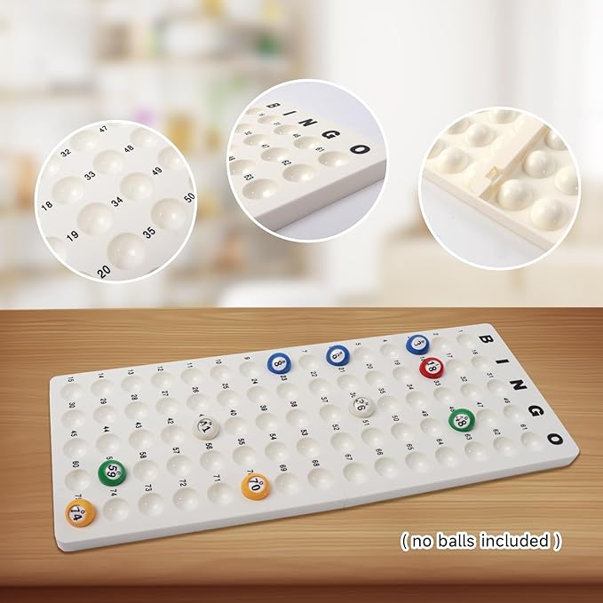 GSE Games & Sports Expert Bingo Master Board for 7/8" Balls, White Calling Board for Bingo Game, Great for Parties, Large Groups, Family Game Nights