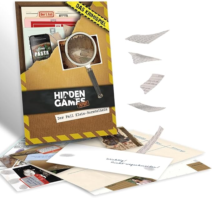 Hidden Games Crime Scene Game Case 1 - The Klein-Borstelheim Case - for 1-6 People from 14 Years, Realistic Crime Scene and Exciting Detective Game (German Edition).