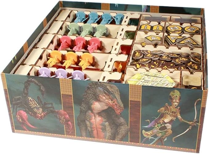 The Broken Token Game Organizer - Ankh: Gods of Egypt Compatible Game Organizer, Wooden Storage Box for Tabletop Games