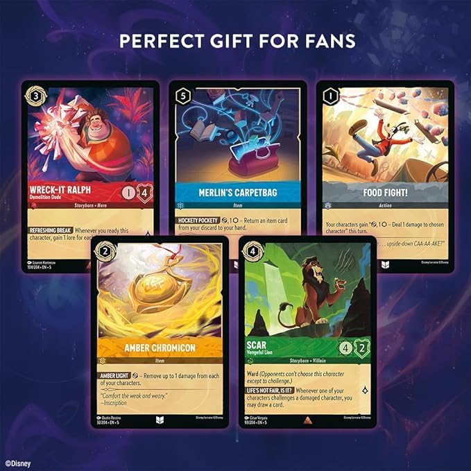 Ravensburger Disney Lorcana TCG: Shimmering Skies - Amethyst & Ruby Single-Player Starter Deck | Engaging Gameplay | Over 200 Original Disney Artworks | Ideal for Ages 8+