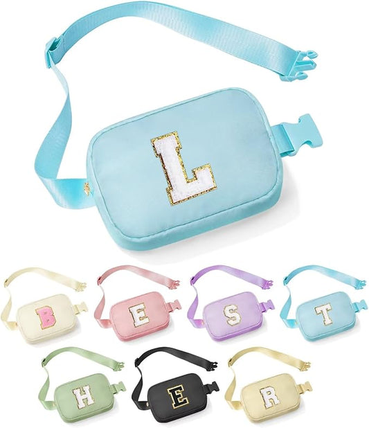 YOOLIFE Graduation Gifts for Girls Teen Girls - Initial Crossbody Bag for Girls Teens Belt Bag Fanny Pack, Personalized Preppy Stuff Dance Gifts for Teen Girls Kids, Birthday Gifts for Girls