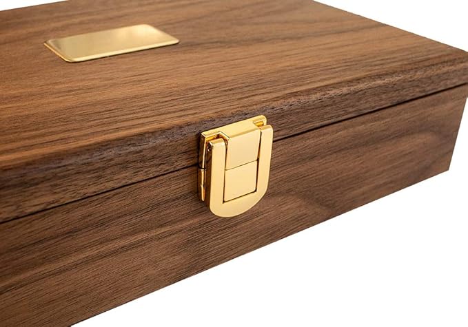 Alex Cramer 'Cabin Club' Classic Domino Set with Black Walnut Case - Premium Quality 28 Indestructible Double Six Dominoes (Double 6 Dominos Set)