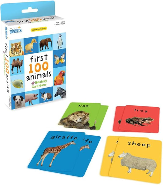 Briarpatch, First 100 Animals Matching Card Game, Based On Board Books by Roger Priddy, Preschool Learning for Kids