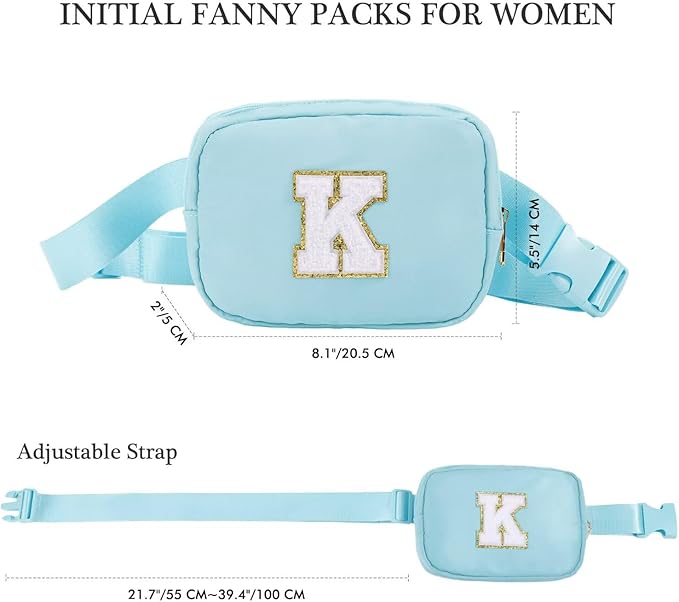 YOOLIFE Graduation Gifts for Girls Teen Girls - Initial Crossbody Bag for Girls Teens Belt Bag Fanny Pack, Personalized Preppy Stuff Dance Gifts for Teen Girls Kids, Birthday Gifts for Girls