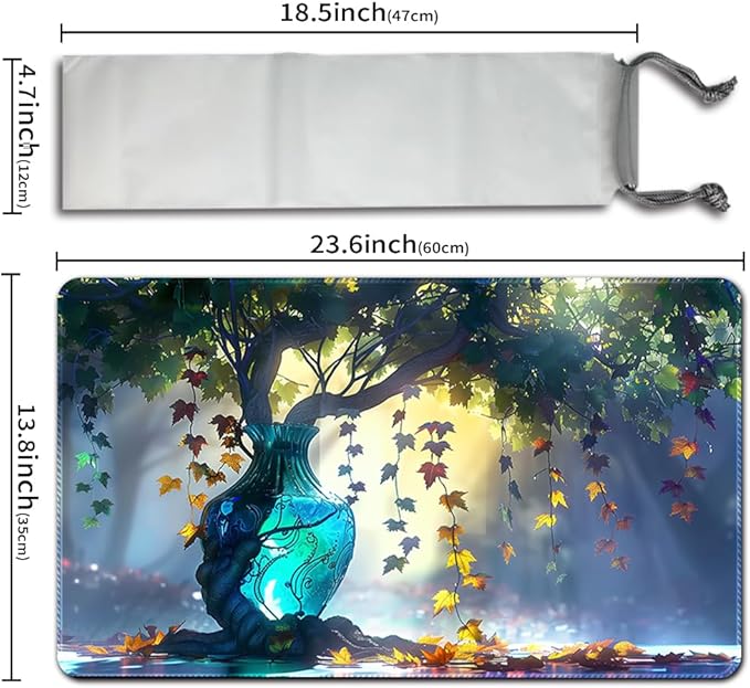 MTG Playmat 23.6x13.8 Inch Board Game Card Game Trading Card Game Mat Mouse Pad TCG Game Mat Stitched Edge Smooth Surface Rubber Base for Board Games,Card Showdown. (MTA90)