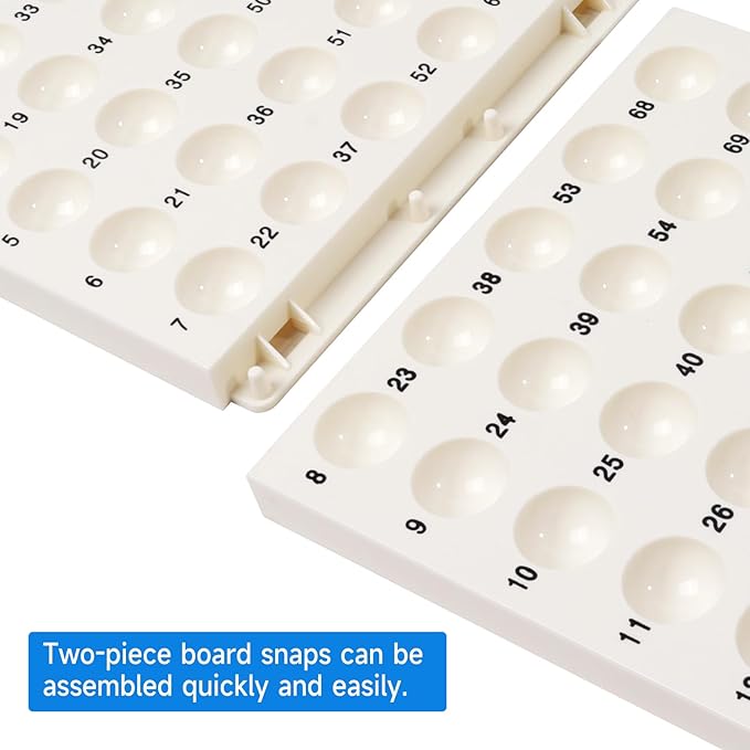 GSE Games & Sports Expert Bingo Master Board for 7/8" Balls, White Calling Board for Bingo Game, Great for Parties, Large Groups, Family Game Nights