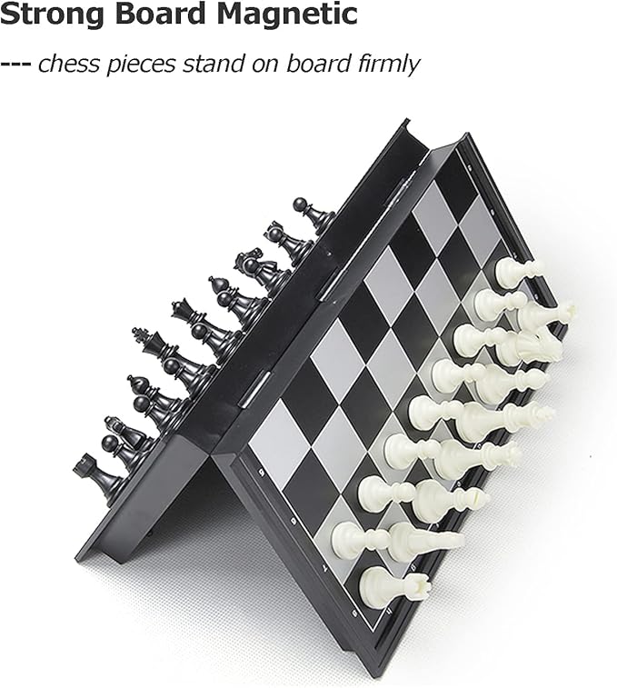 Travel Chess Set 3 in 1-10 Inch Chess Checkers Backgammon Set Magnetic - Travel Board Games Portable Travel Games