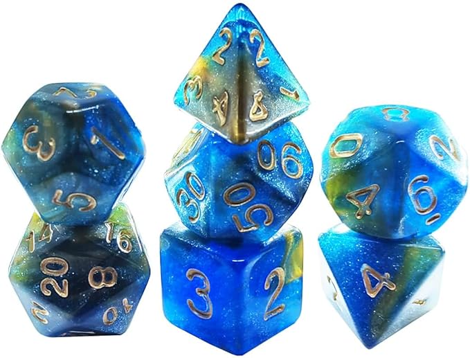 Gikfun Polyhedral Dice Set (28 Pieces) with Black Pouches, 4 Complete Double-Colors Dice Sets Compatible with DND RPG Table Games Enthusiasts EK1982