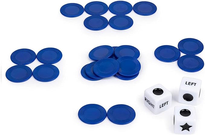 3 Dices and 24 Random Color Chips Left Right Center Dice Game for Prime | Innovative Left Right Center Dice Game Set with, Friends Gatherings Games and Accessories, Dice Games for Families Nights