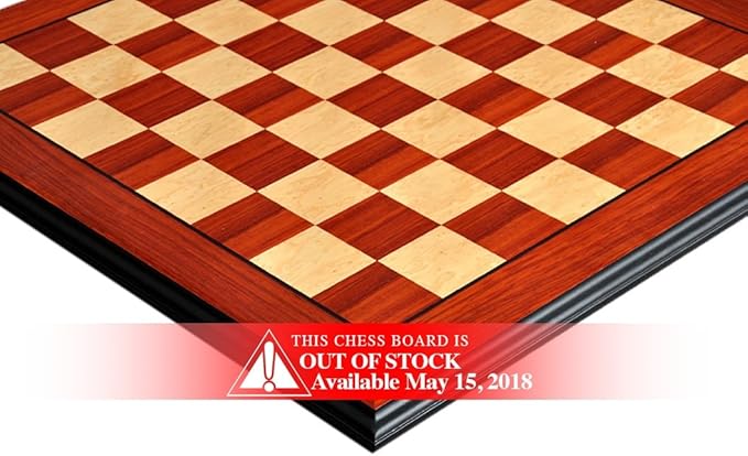 The House of Staunton Standard Traditional Chess Board - 2.25" (Coral Ash Root & Bird's Eye Maple - Satin Finish)