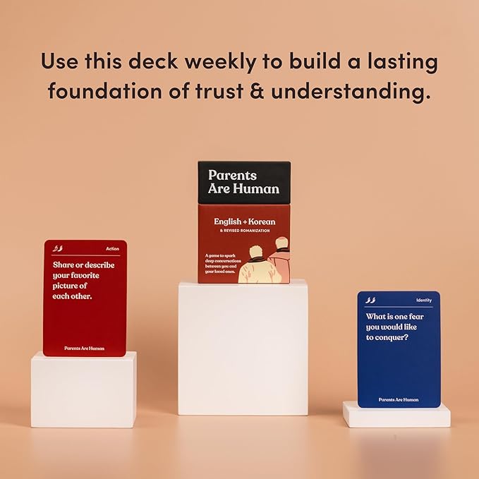 Parents Are Human Bilingual Conversation Cards, English + Korean