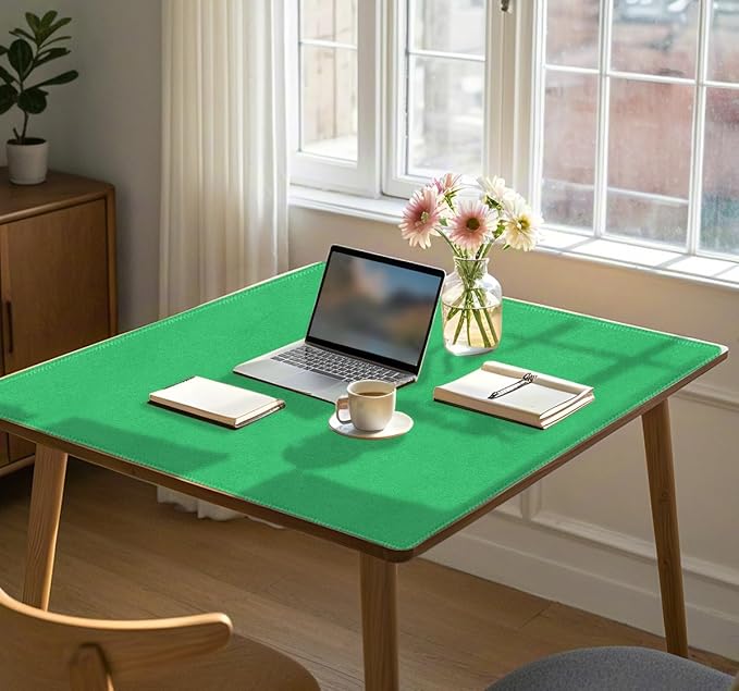 Square Large Tabletop Game Playmat,Used for Playing Poker,Mahjong,Playing Cards,and Role-Playing Games, with Thick Seam Edge,Waterproof,and Anti Slip(100 * 100cm*2mm) Green