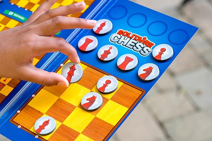 ThinkFun Solitaire Chess Magnetic Travel Puzzle - Engaging Logic Game & STEM Toy for Kids & Adults | Enhances Problem-Solving & Strategic Thinking | Ideal for Age 8 and Up | Travel-Friendly Design