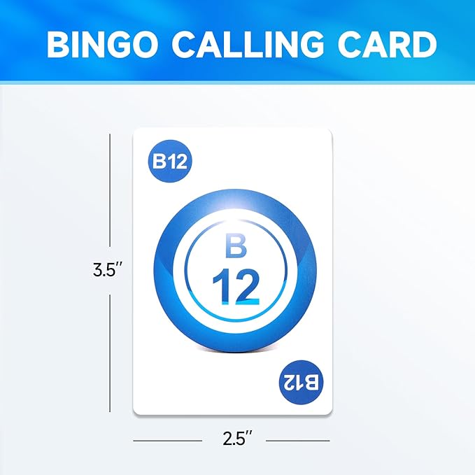 GSE Games & Sports Expert Professional Bingo Calling Cards for Bingo Game, Plastic Coated Bingo Playing Cards Deck with High Visibility Numbered
