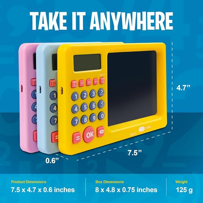 CoolToys Number Genius - Interactive Electronic Math Game with Sketch Pad - Educational Math Learning Games for Kids: Addition, Subtraction, Multiplication, Division, Number Comparison & Logic - Pink
