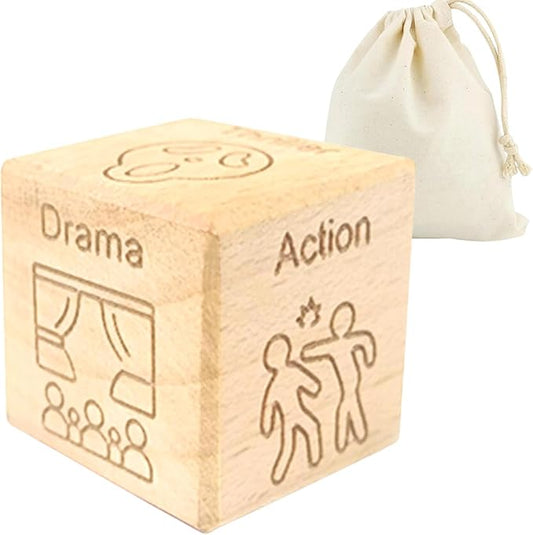 Date Night Dice for Couples Dicey Date Game Food Cube Game Date Decision Dice Activity Dice Romantic Wood Couple Gifts for Him and Her, Birthday Gifts for Husband Wife Newlywed (Love+Movie)