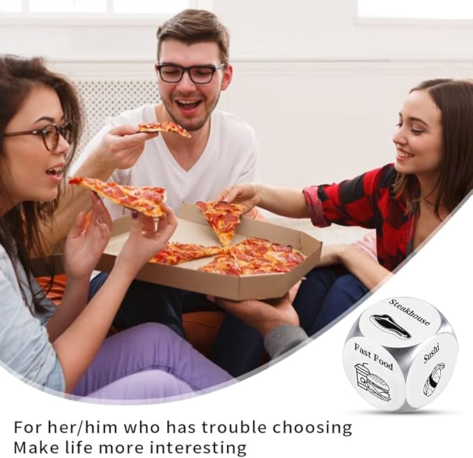 Easter Basket Stuffers For Adults，Birthday Gifts For Him Her, Gifts For Women Men, Anniversary Steel Food Decision Dice Couple Gifts Girlfriend Boyfriend Valentines Day Christmas Birthday Wedding Gift