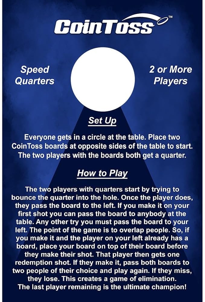 CoinToss Boards - Speed Quarters - Navy Blue - The Game Where Quarters Meets Cornhole