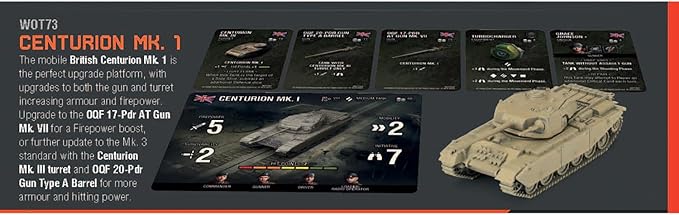 World of Tanks: British Centurion Mk. I Expansion - WOT Miniatures Game, Tabletop Gaming, War & Military, RPG Figures, WOT73