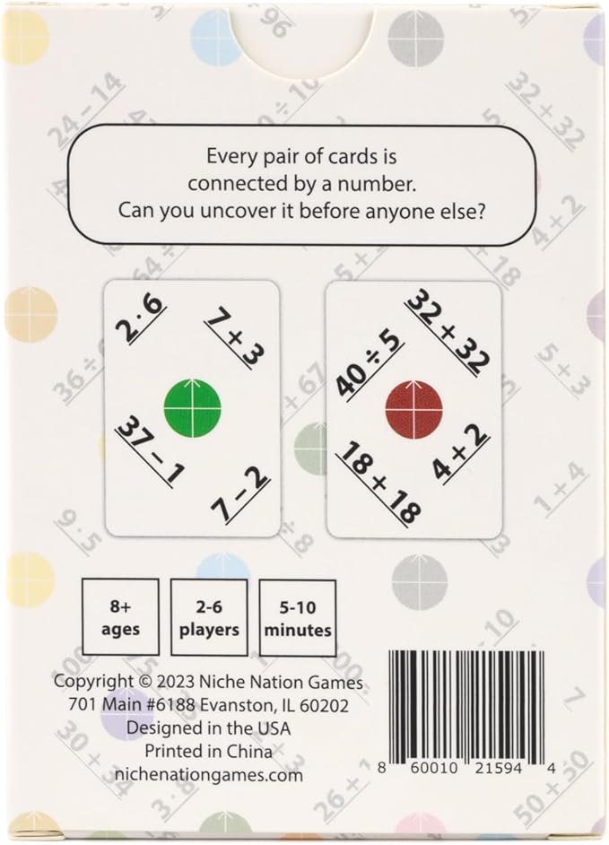 Numli - Summer Math Booster Game 5th, 6th, 7th Grade - More Fun Than Flash Cards - Add, Subtract, Multiply, Divide - Classroom Games - Educational Games - Math Card Games