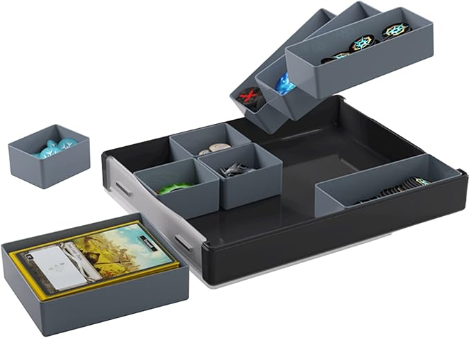 Token Silo Convertible | Store and Organize Board Game Tokens | 9 Removable Trays in 3 Different Sizes | Stackable Token Box | Convenient Space-Saving Design | Black | Made by Gamegenic (GGS22001ML)