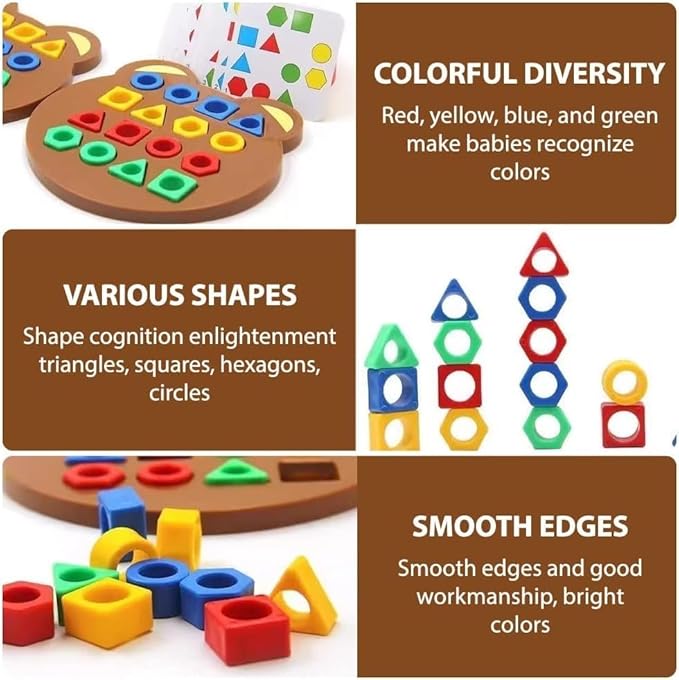 Shape Matching Game, Shape Toys,Hailoyearn/Strikingside/Toselfwith/Cstrikingide Puzzles Geometric Shape Sorter Toy, Checkerboard Interactive Boards Game (2 Set)