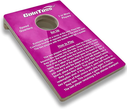 CoinToss Boards - Speed Quarters - Pink - The Game Where Quarters Meets Cornhole