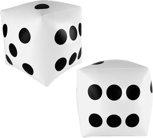 Super Z Outlet 13 inch Giant Inflatable Dice Toys for Pool Games, Outdoor Beach Party (Pack of 2)