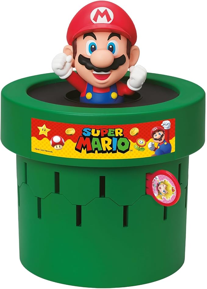 TOMY Pop Up Super Mario Board Game - Family and Preschool Kids Games for Family Game Night - Kids Activities and Super Mario Toys - Girls and Boys Games - 2-4 Players - Ages 4 Years and Up