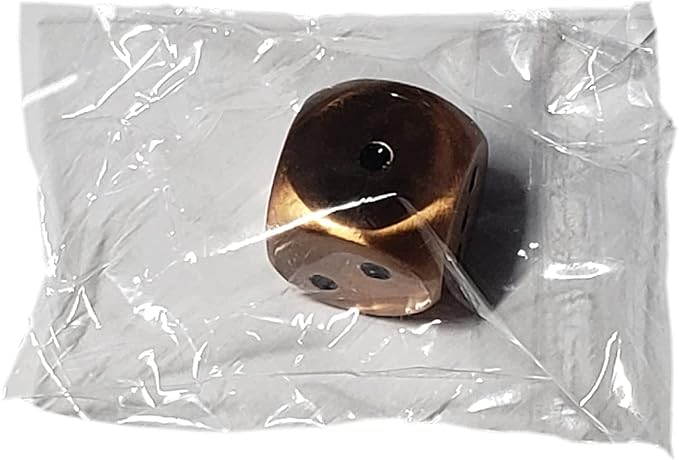 (6) Weighty Zinc Alloy Dice with Storage Pouch AMD Dice Rolling Felt Tray - Antique Copper with Black Dot (Antique Copper with Black Dots)