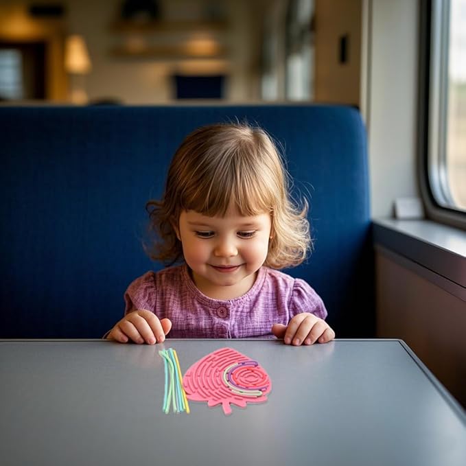 Sensory Activity Board Busy Board for Toddlers with Fine Motor Skills Development,Travel Toy for Kids 3+Years(Strawberry)