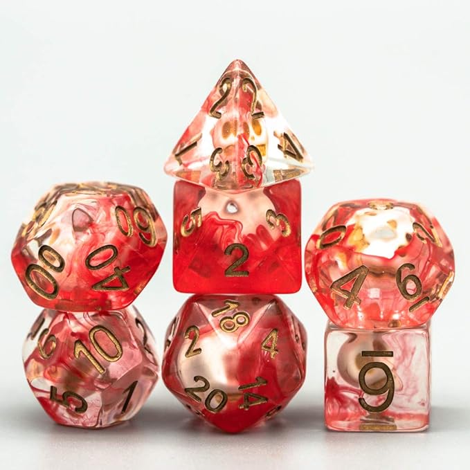 UDIXI Polyhedral DND Dice Set, Red Skull Dice Set for Dungeons and Dragons Role Playing Game and Tabletop Game,Board Games