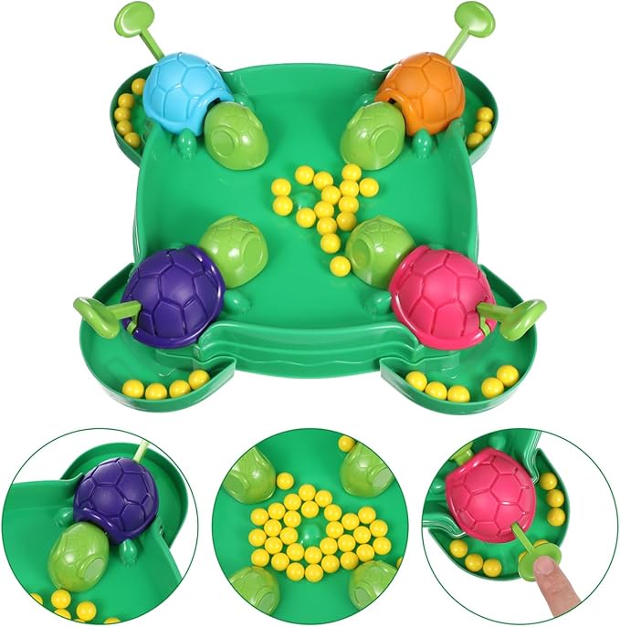 Alipis Turtle Board Game: Hungry Board Game for Kids - Table Bean Chessboard Pre-School Early Educational Toys for 4-2 Players, Ages 2+