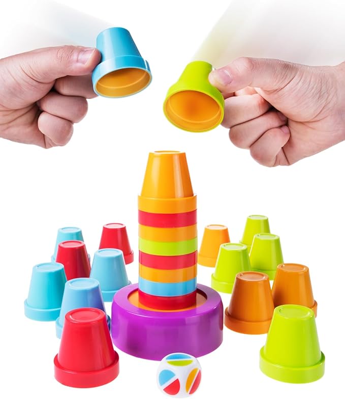 Tabletop Game, Stacking Color Matching Party Game, Kids, Teens, Adults, Family Board Game Nights Parties Gifts, Ages 6+, 2 Players, Slam Cup by Blue Orange Games