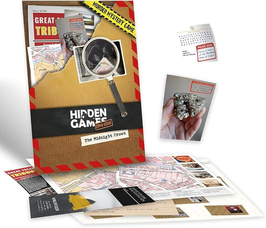 Hidden Games Crime Scene - The Midnight Crown - USA - Realistic Crime Scene Game – Murder Mystery and Detective Experience