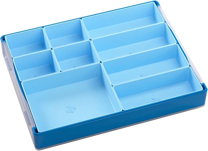 Token Silo Convertible | Store & Organize Board Game Tokens | 9 Removable Trays in 3 Different Sizes | Stackable| Convenient Space-Saving Design | Blue Color | Made by Gamegenic (GGS22002ML)
