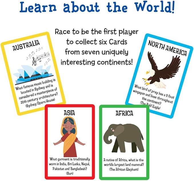 University Games Scholastic The World Travel Card Game, Perfect for Summer Learning for Kids, Learn About The World, for 2 or More Players Ages 6 and Up from