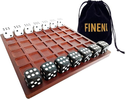 Dice Battle, 2 Player Board Games, Durable 2 Person Wooden Coffee Table Games for Adults, 2 Player Bar Dice Games, Indoor Tabletop Game & 2 Players Wood Table Top Dice Game (Single(2)/Brown)