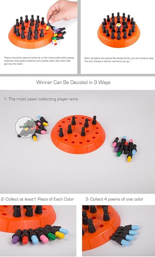 Think Master Memory Chess, Color Memory Chess, Kids Memory Match Stick Chess, Educational Toys for 3+ Year Old Memory Game for Children Early Learning, Birthday Gift for 3 4 5 Years Kids…