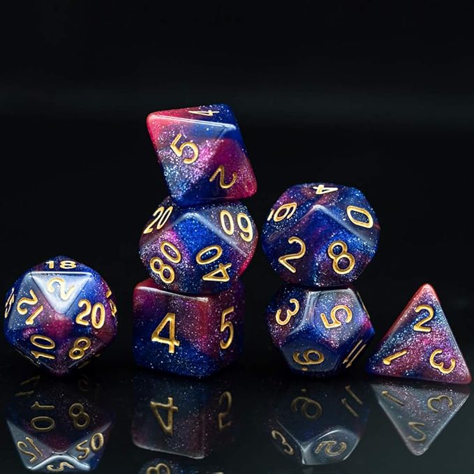 6 Sets DND Dice Polyhedral Dice Set (42pcs) with 1 Large Leather Bag, D&D Die Set for Dungeons and Dragons, RPG Table Games. (6Sets/42Pcs)