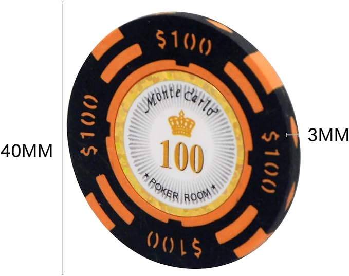 Nmroim14 Gram Clay Poker Chips Set 50PCS Casino Class Chips Set for Texas Hold'em Blackjack Poker Game (50Pcs)