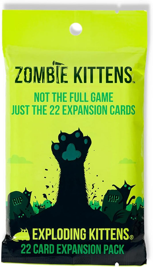 Zombie Kittens Expansion Pack by Exploding Kittens - 2-5 Players - Ages 7+ - 15 Minutes to Play - Original Game Required - Party Game, Ideal for Family Night, Kid and Adult